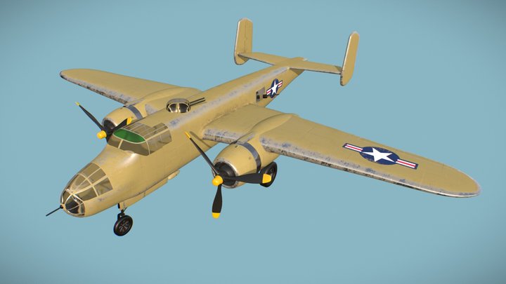 B-25 Mitchell Bomber 3D Model