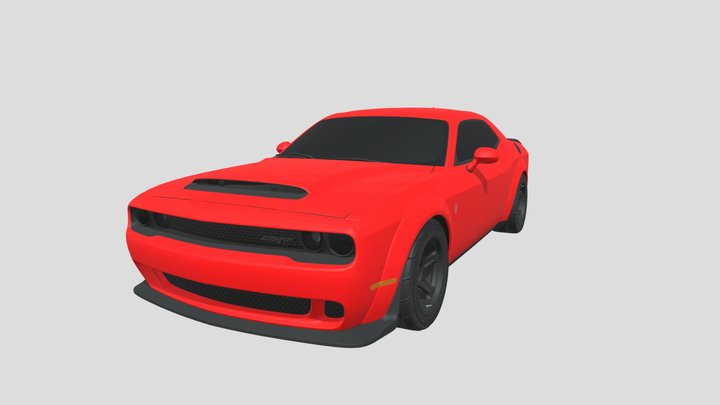 2018 Dodge Challenger SRT Demon Red Car 3D Model