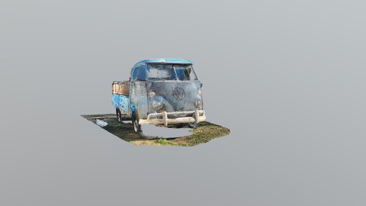Vintage VW Single Cab Pickup Truck 3D Model