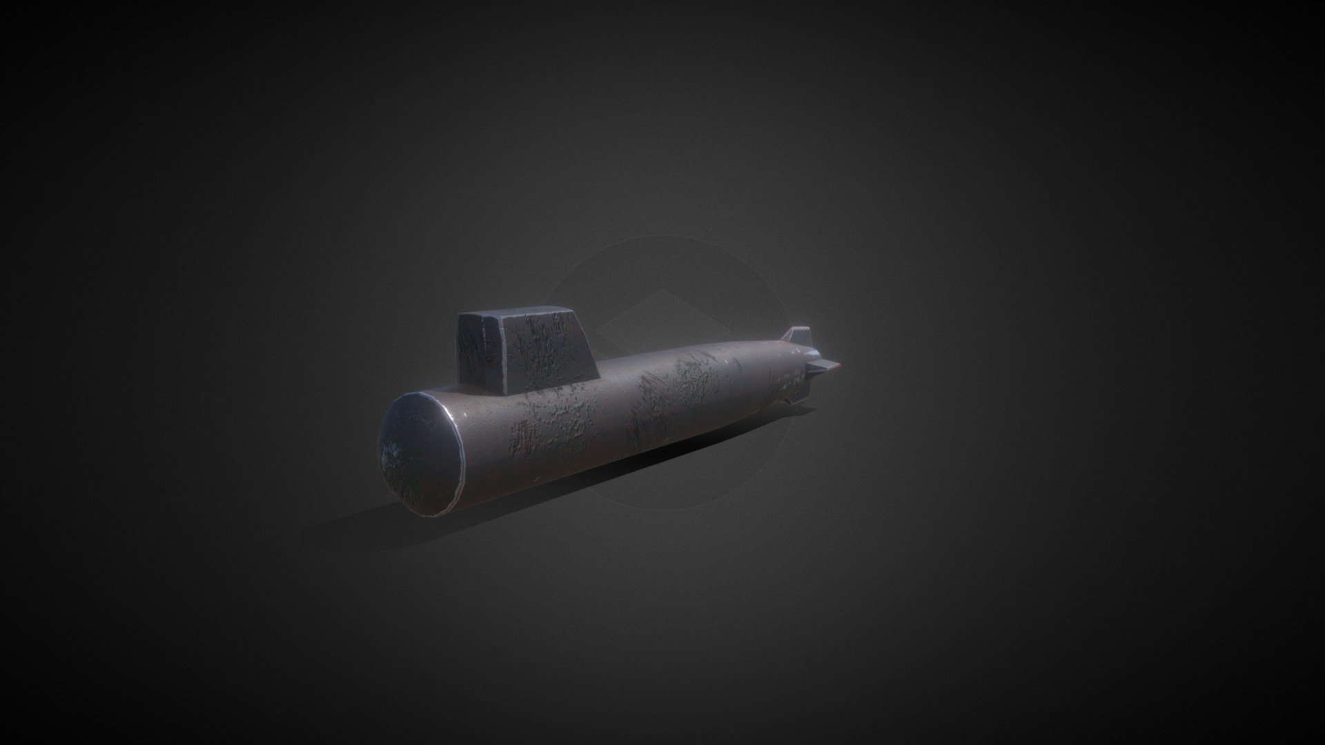Low Poly Cartoon Style Submarine