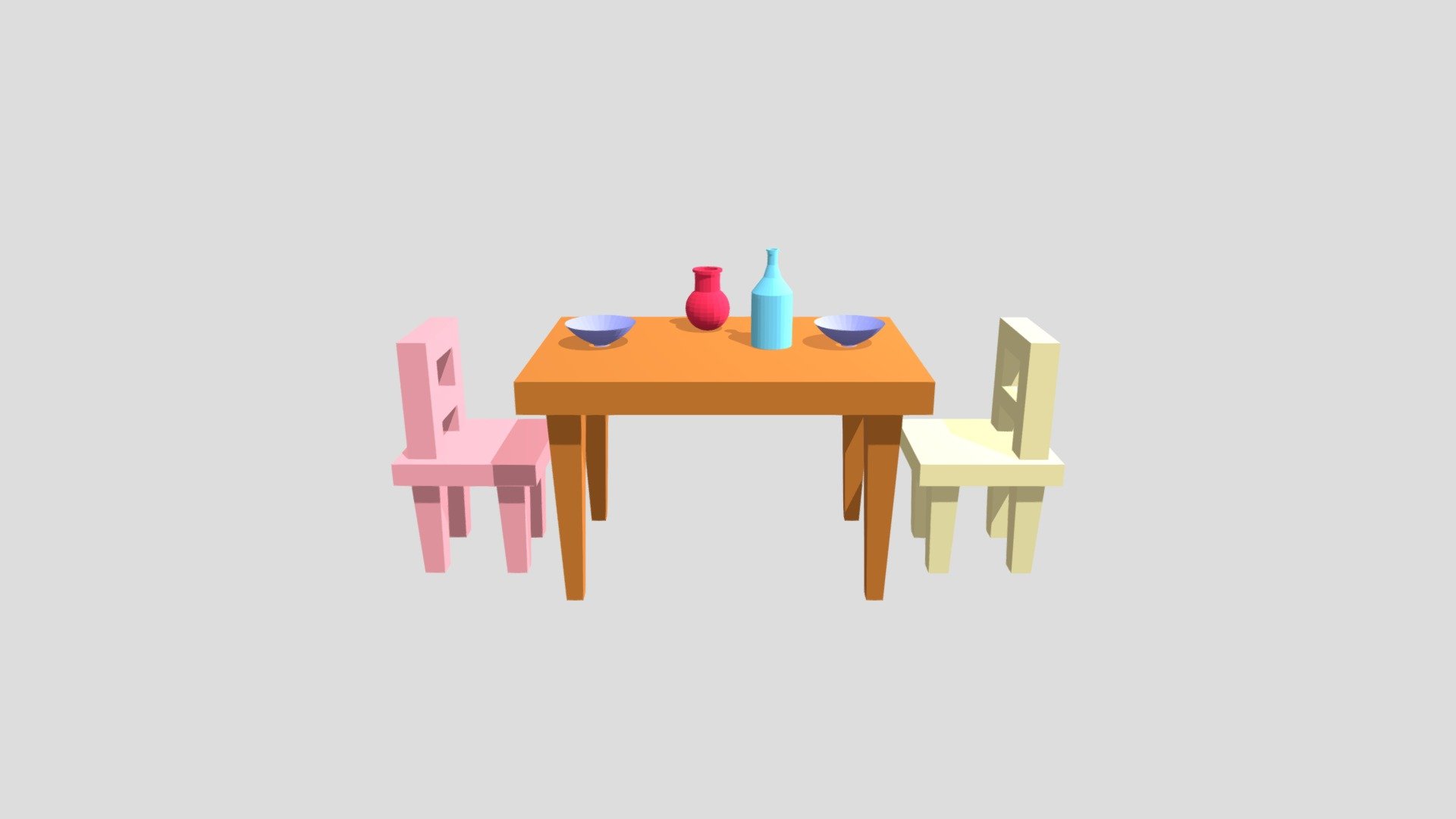 Low Poly Dinner Table
