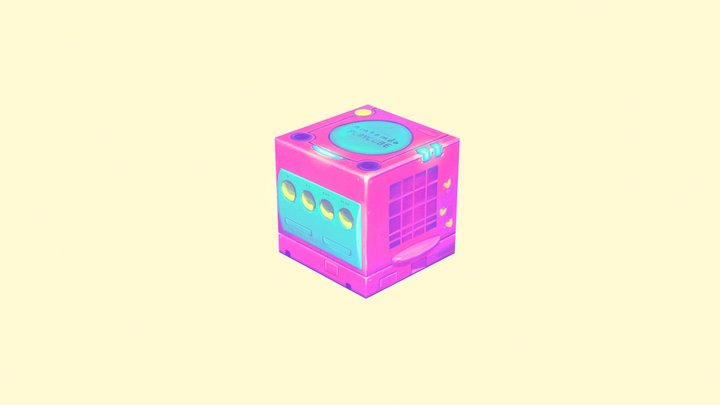 Painted Gamecube 3D Model
