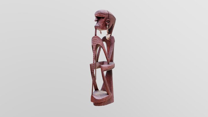 Patung Laki Asmat 3D Model