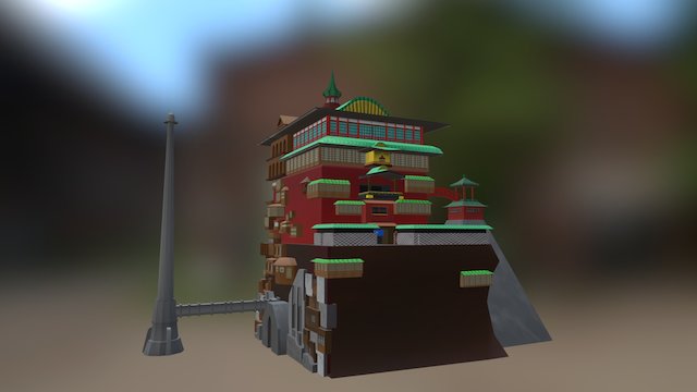 LOW POLY BATH HOUSE MODEL 3D Model