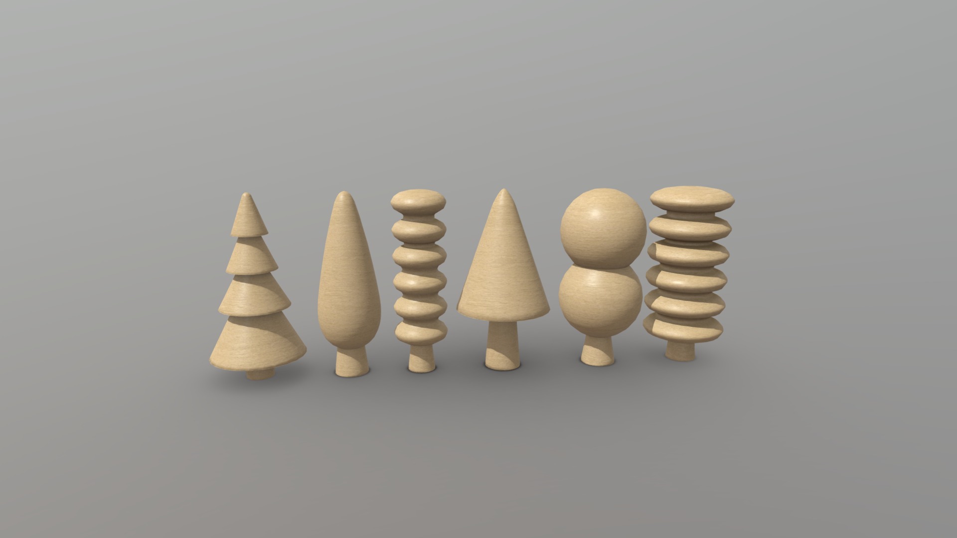 3D model Wooden Tree Toy - This is a 3D model of the Wooden Tree Toy. The 3D model is about a group of white and brown objects.