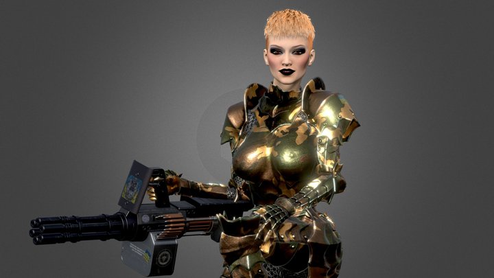 Lady Knight 3D Model