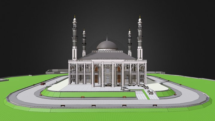 Masjid in The Middle of a Boarding School 3D Model