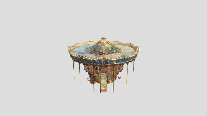 Ornate illuminated amusement park carousel