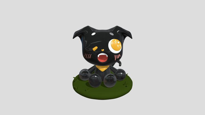 Cat Yawning 3D Model