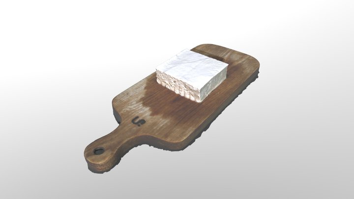 tofu on a cutting board _ fbx 3D Model