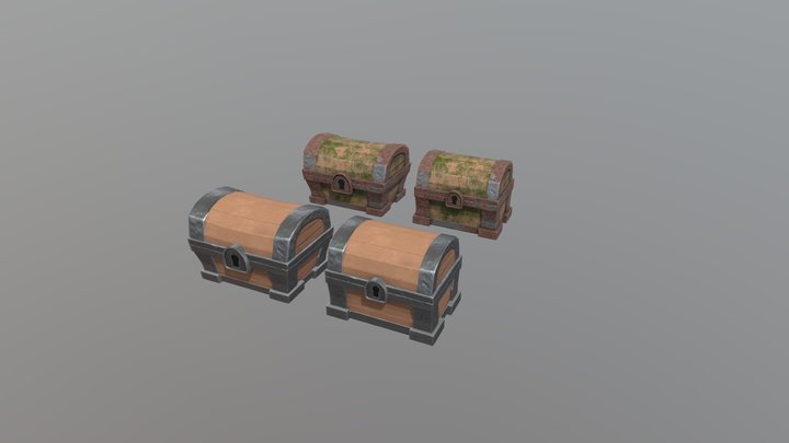 Stylized Treasure Chests 3D Model