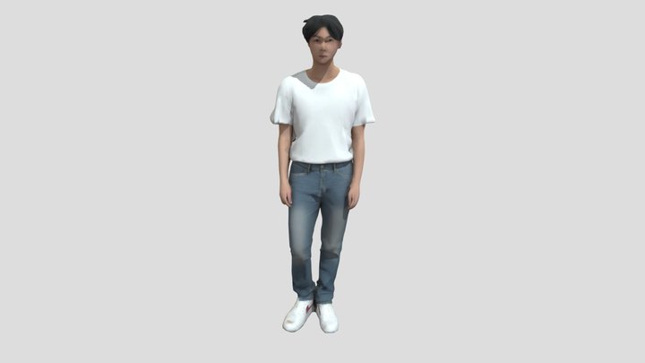 Asian men, casual 3D Model
