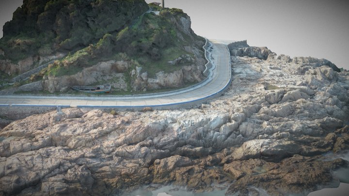 Coast road and rocks – Modello 3D gratuito STL