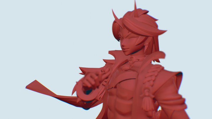 Red Oni Arataki Itto | Genshin Impact 3D Model