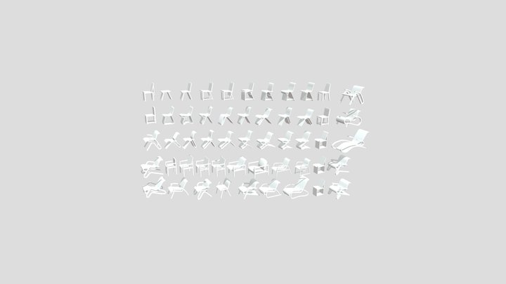 Modern Minimalist Chair Collection Pack – Modello 3D gratuito STL