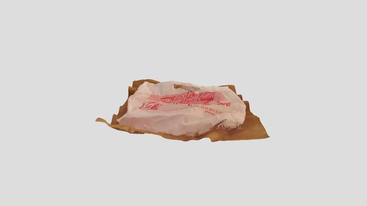 Takeaway bag one side scan 3D Model