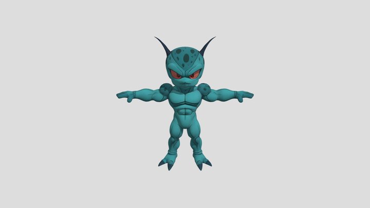 muscular alien cartoon character 3D Model