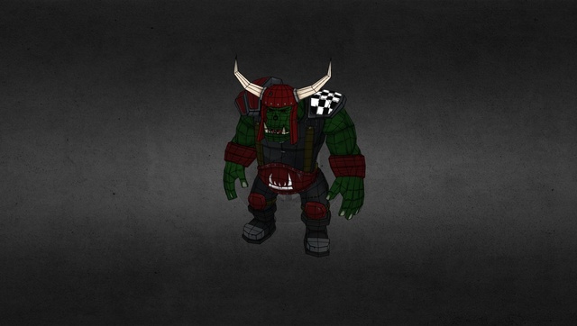 Ork Boy Wireframe 3D Model