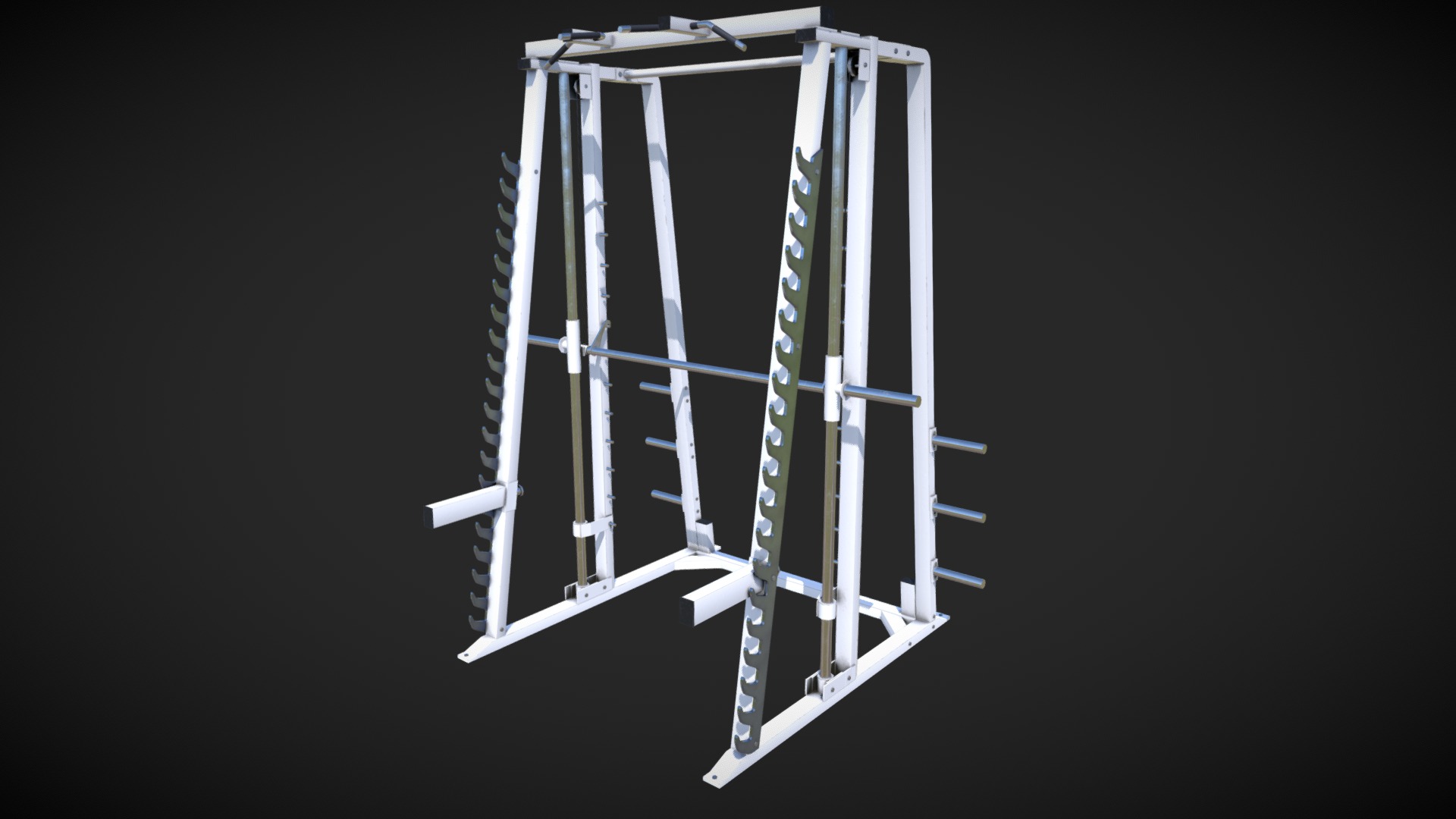 3D model Gym Smith Machine (Low Poly) - This is a 3D model of the Gym Smith Machine (Low Poly). The 3D model is about a white and blue chair.
