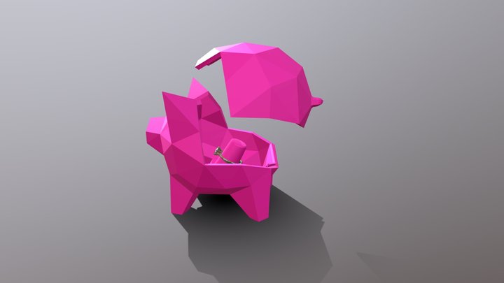 Piggy Proposal Ring holder 3D Model