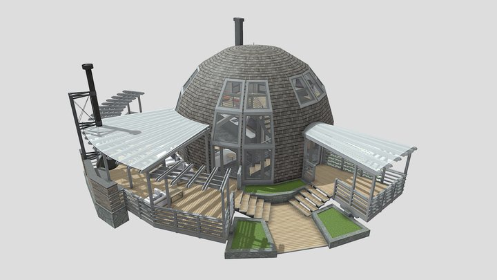 D10H - купольный дом / Dome house 10d 3D Model