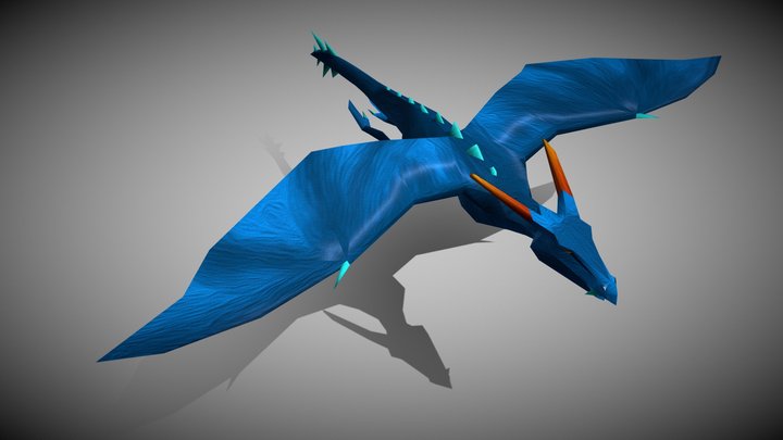 Blue Dragon Flying Cycle 3D Model