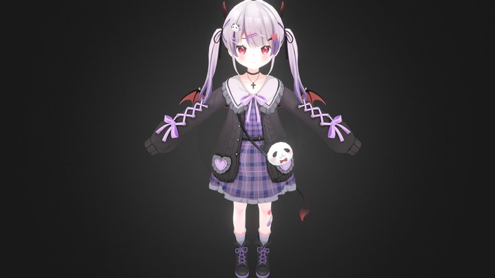 Kawaii anime girl 3D model free 3D model rigged  CGTrader