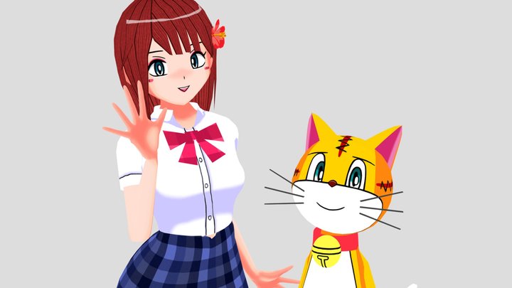 Emily and Orange are friends😆 3D Model