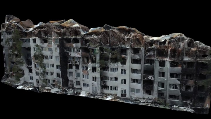 Destructed Buildings, Kiev Kyiv Ukraine 2022 3D Model