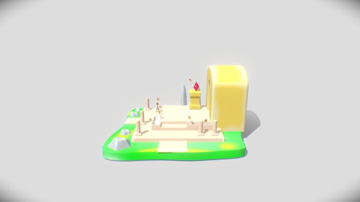 Templo con UVWs 3D Model
