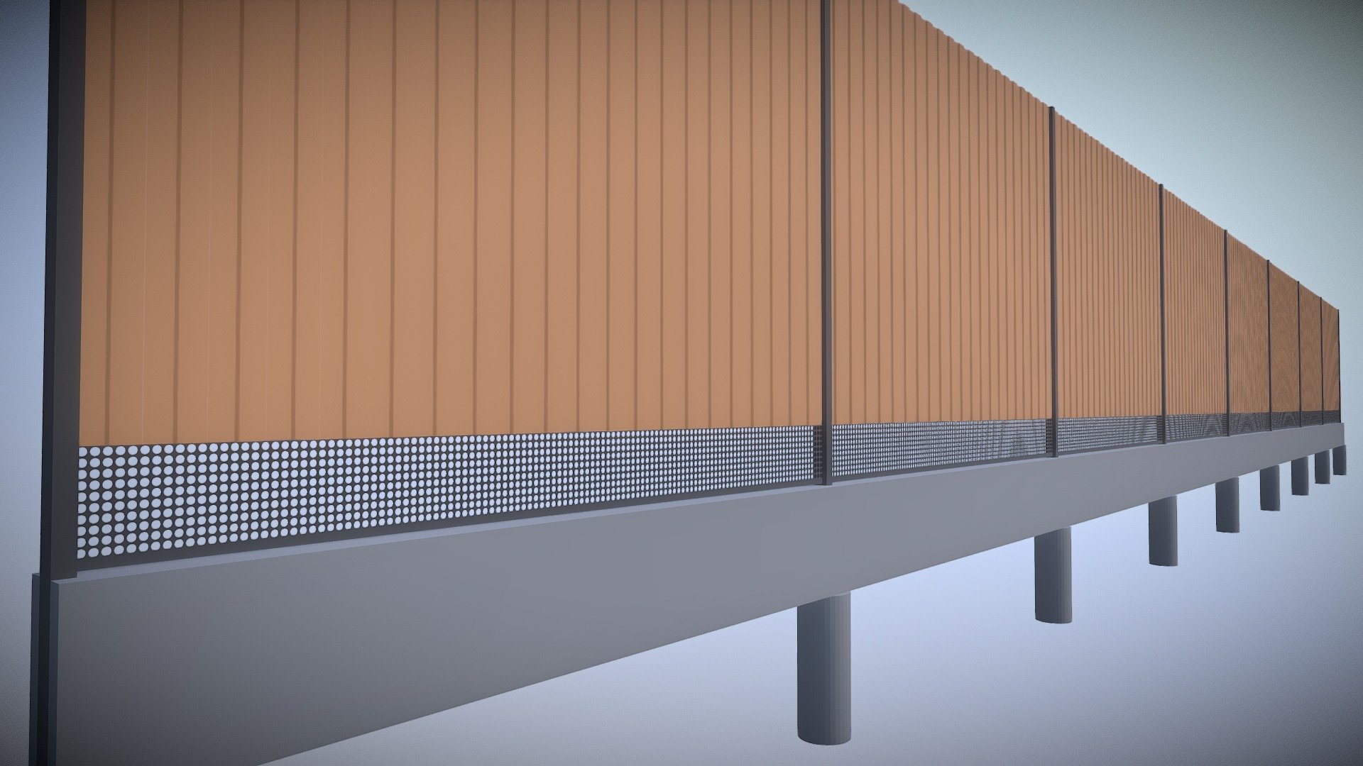 Straight metal sheet fence, version 1