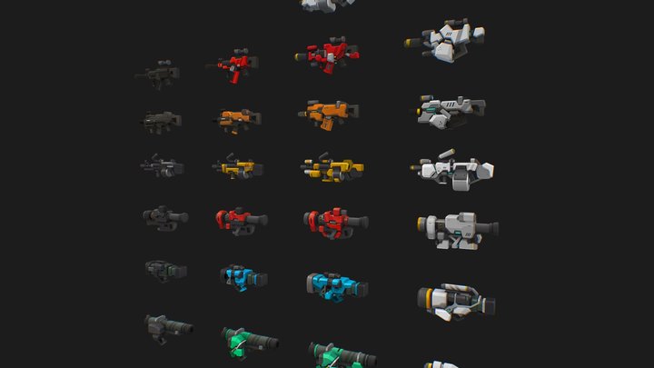 collection of gun 3D Model