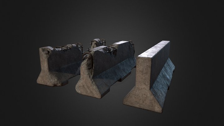 Concrete Barrier 3D Model