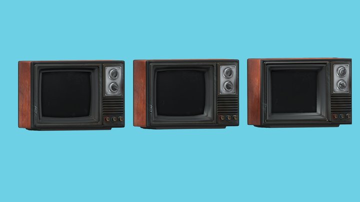 CRT Television ~ 3 LODs (Game Ready Asset) 3D Model