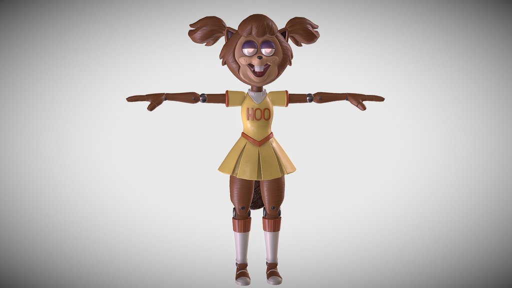T-POSE Beverly Beaver Cheerleader animatronic