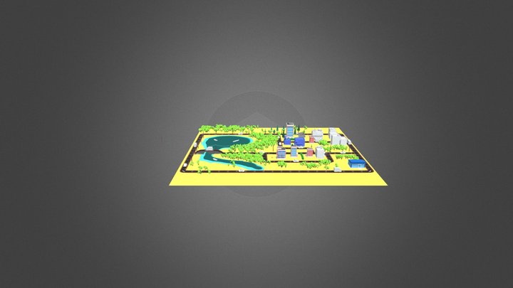 City Map Low Poly 3D Model