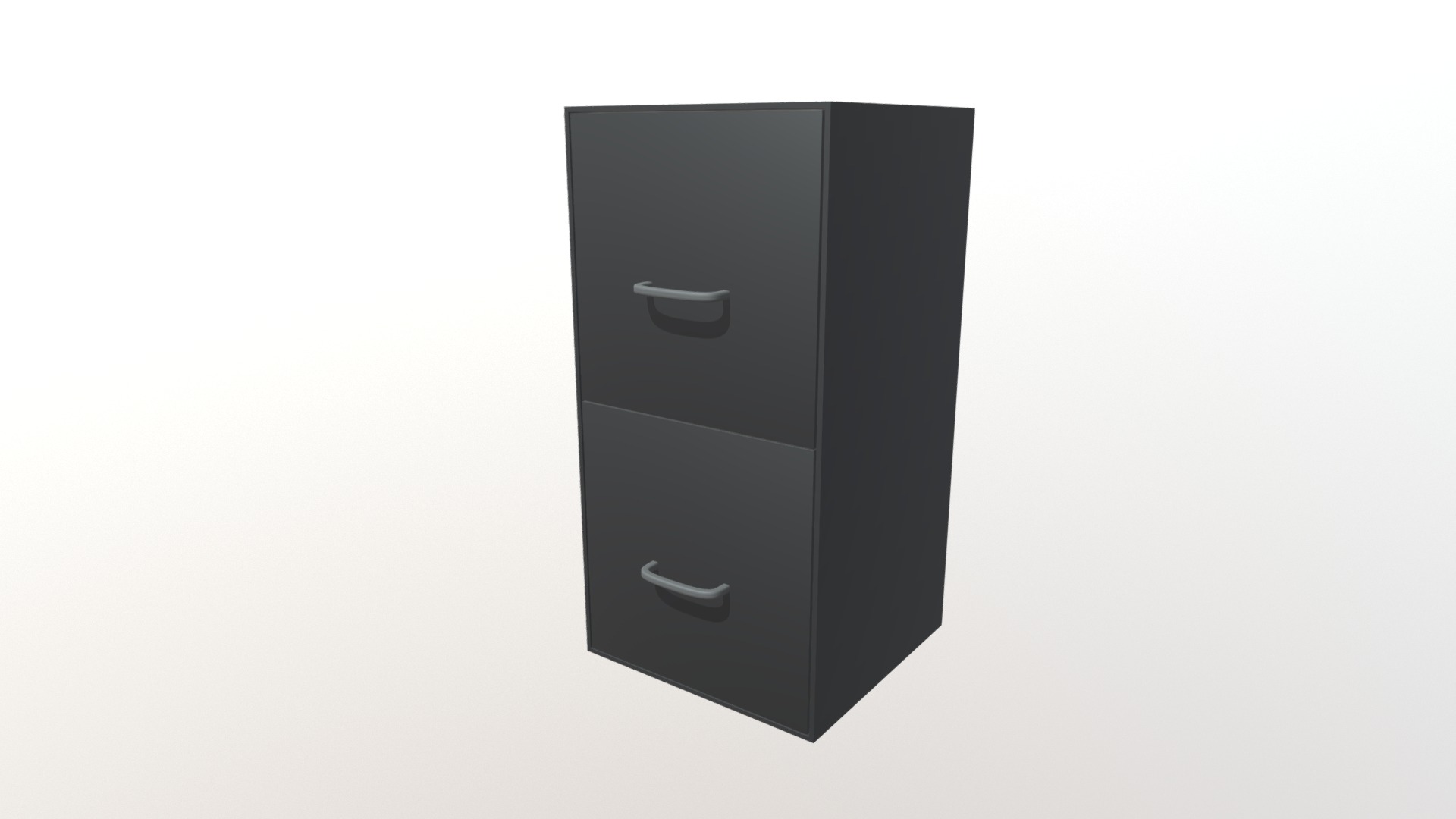 3D model Vertical Style Filing Cabinet - This is a 3D model of the Vertical Style Filing Cabinet. The 3D model is about a black rectangular object.