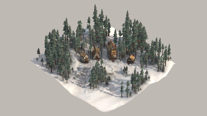 Village Houses 3D Model