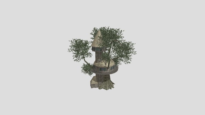 [Medieval fantasy asset]tree house – Free 3D Model STL
