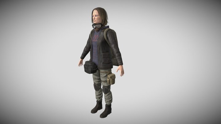 Postapocalyptic Woman 3D Model