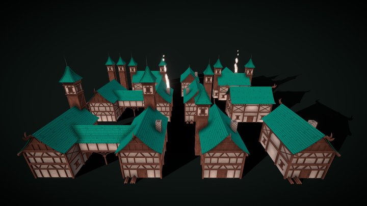 Medieval House Pack Pixel Art 1