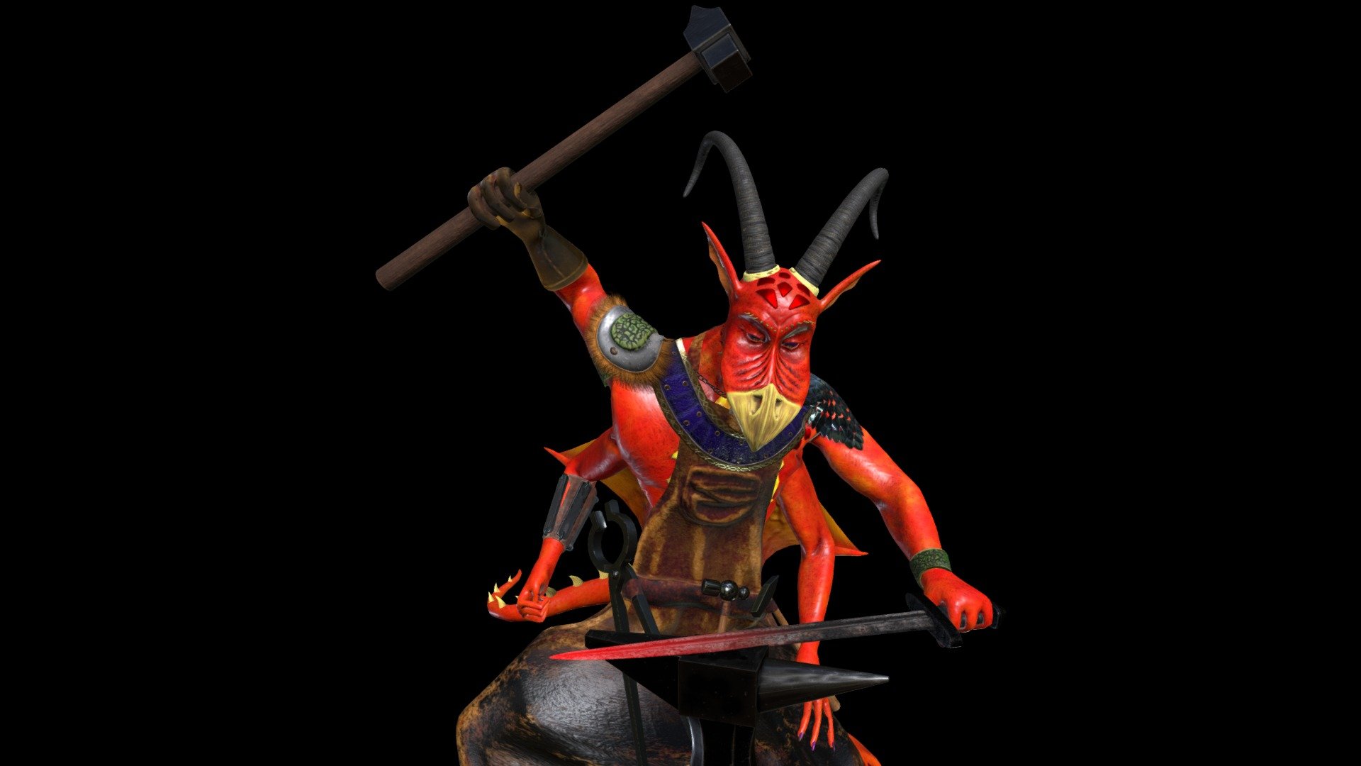 Dragon Kin Blacksmith - 3D model by reapermediasr [907d312] - Sketchfab