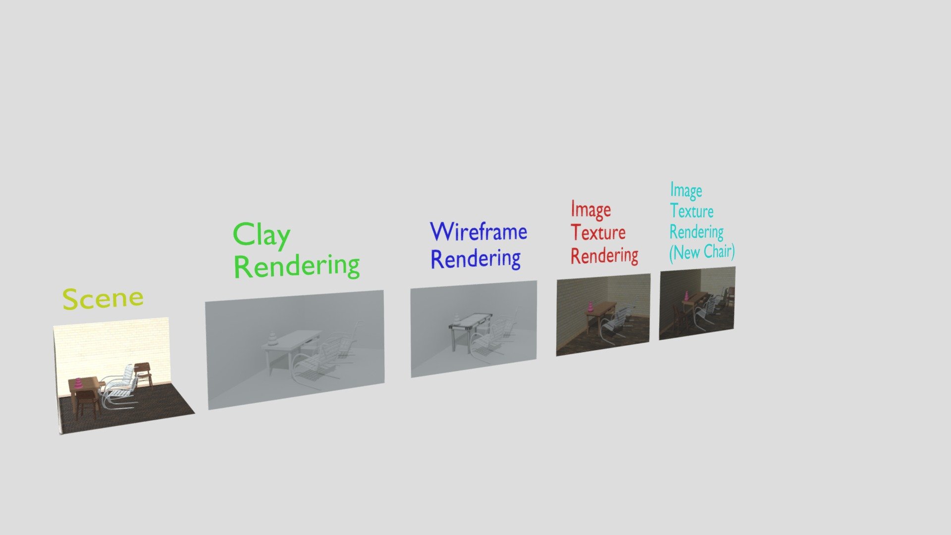 Table With Vase And Chair Rendered Images (E5-8)