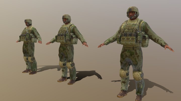 Military RTS Character 1 (CC0) – Modelo 3D gratuito STL