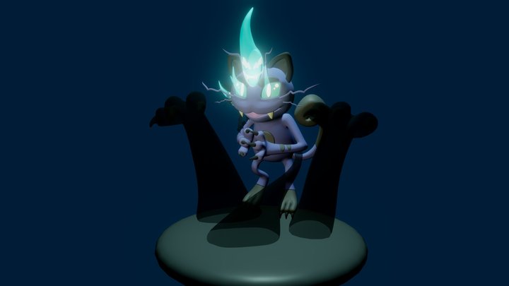 Dark Ghost Meowth 3D Model