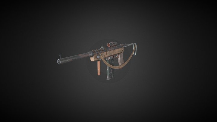 Post Apocalyptic Assault Rifle 3D Model