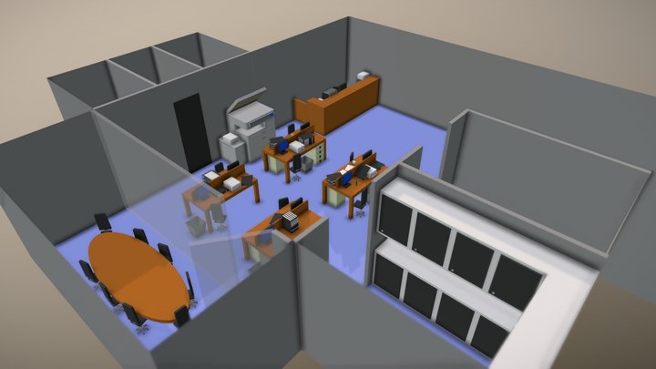 Office Level 1 3D Model