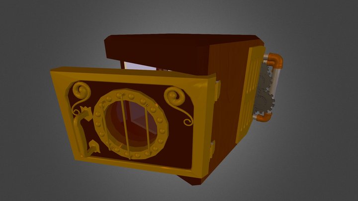Steampunk Mini Fridge 3D Model