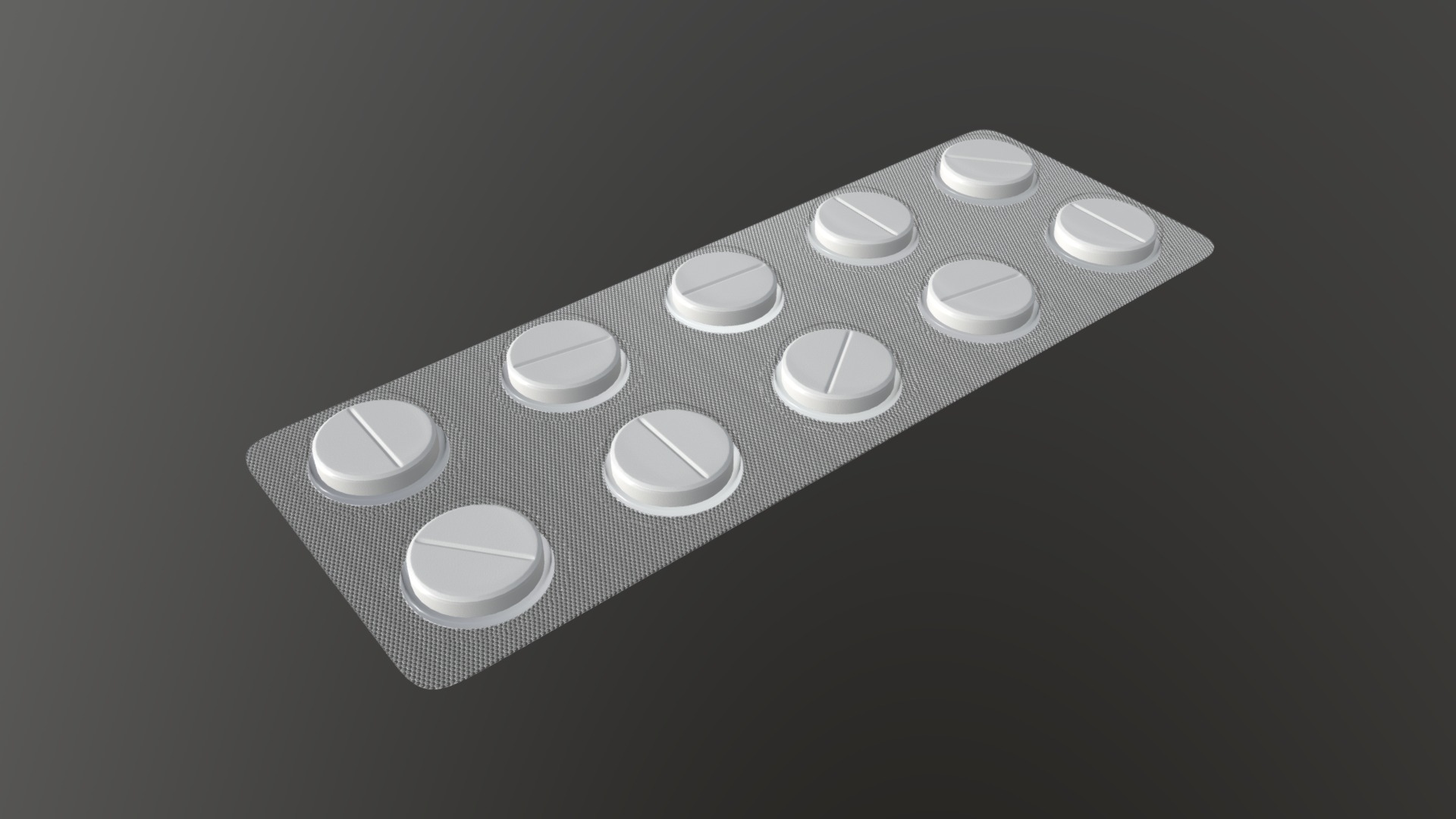 3D model pills in blister 02 - This is a 3D model of the pills in blister 02. The 3D model is about a circular white object with white circles.