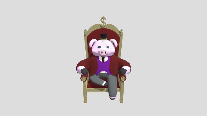 Pig on a Throne 3D Model